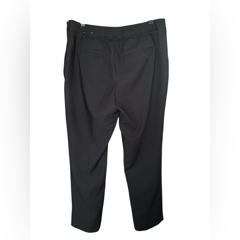 White House Black‎ Market Black The Slim Ankle Dress Pant With Lace Waist Sz 12 - Picture 3 of 7